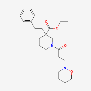 ethyl 1-[3-(1,2-oxazinan-2-yl)propanoyl]-3-(2-phenylethyl)-3-piperidinecarboxylate