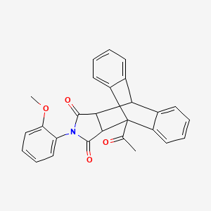 1-acetyl-17-(2-methoxyphenyl)-17-azapentacyclo[6.6.5.0~2,7~.0~9,14~.0~15,19~]nonadeca-2,4,6,9,11,13-hexaene-16,18-dione