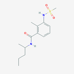molecular formula C14H22N2O3S B6130175 2-methyl-N-(1-methylbutyl)-3-[(methylsulfonyl)amino]benzamide 