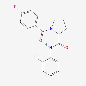 molecular formula C18H16F2N2O2 B6130182 1-(4-fluorobenzoyl)-N-(2-fluorophenyl)prolinamide 
