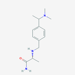 molecular formula C14H23N3O B6130200 N~2~-{4-[1-(dimethylamino)ethyl]benzyl}-D-alaninamide 