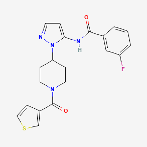 3-fluoro-N-{1-[1-(3-thienylcarbonyl)-4-piperidinyl]-1H-pyrazol-5-yl}benzamide