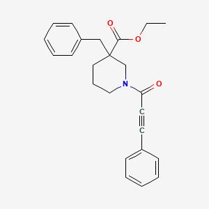 ethyl 3-benzyl-1-(3-phenyl-2-propynoyl)-3-piperidinecarboxylate