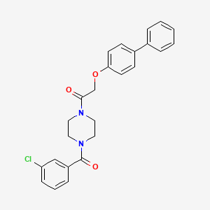 molecular formula C25H23ClN2O3 B6130281 1-[(4-biphenylyloxy)acetyl]-4-(3-chlorobenzoyl)piperazine 