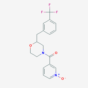 molecular formula C18H17F3N2O3 B6130285 4-[(1-oxido-3-pyridinyl)carbonyl]-2-[3-(trifluoromethyl)benzyl]morpholine 