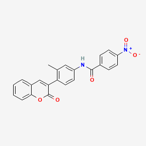 molecular formula C23H16N2O5 B6130292 N-[3-methyl-4-(2-oxo-2H-chromen-3-yl)phenyl]-4-nitrobenzamide 