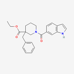 molecular formula C24H26N2O3 B6130301 ethyl 3-benzyl-1-(1H-indol-6-ylcarbonyl)-3-piperidinecarboxylate 