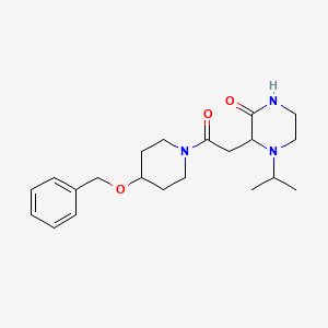 molecular formula C21H31N3O3 B6130302 3-{2-[4-(benzyloxy)-1-piperidinyl]-2-oxoethyl}-4-isopropyl-2-piperazinone 