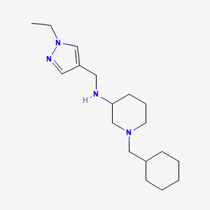 molecular formula C18H32N4 B6130308 1-(cyclohexylmethyl)-N-[(1-ethyl-1H-pyrazol-4-yl)methyl]-3-piperidinamine 