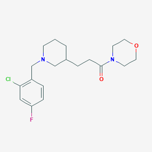 molecular formula C19H26ClFN2O2 B6130329 4-{3-[1-(2-chloro-4-fluorobenzyl)-3-piperidinyl]propanoyl}morpholine 