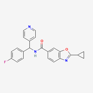2-cyclopropyl-N-[(4-fluorophenyl)(4-pyridinyl)methyl]-1,3-benzoxazole-6-carboxamide