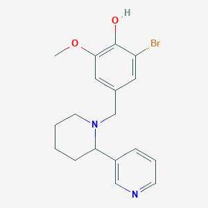 molecular formula C18H21BrN2O2 B6130379 2-bromo-6-methoxy-4-{[2-(3-pyridinyl)-1-piperidinyl]methyl}phenol 