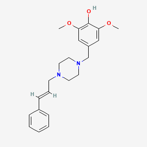 molecular formula C22H28N2O3 B6130386 2,6-dimethoxy-4-{[4-(3-phenyl-2-propen-1-yl)-1-piperazinyl]methyl}phenol 