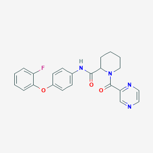 N-[4-(2-fluorophenoxy)phenyl]-1-(2-pyrazinylcarbonyl)-2-piperidinecarboxamide