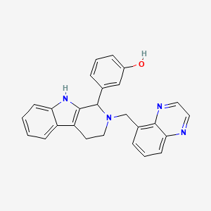 molecular formula C26H22N4O B6130433 3-[2-(5-quinoxalinylmethyl)-2,3,4,9-tetrahydro-1H-beta-carbolin-1-yl]phenol 