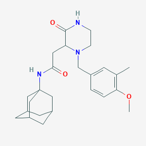 molecular formula C25H35N3O3 B6130436 N-1-adamantyl-2-[1-(4-methoxy-3-methylbenzyl)-3-oxo-2-piperazinyl]acetamide 