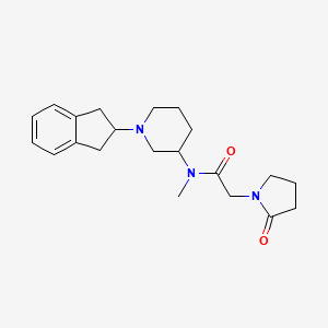 molecular formula C21H29N3O2 B6130465 N-[1-(2,3-dihydro-1H-inden-2-yl)-3-piperidinyl]-N-methyl-2-(2-oxo-1-pyrrolidinyl)acetamide 