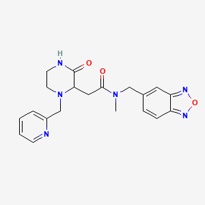 molecular formula C20H22N6O3 B6130490 N-(2,1,3-benzoxadiazol-5-ylmethyl)-N-methyl-2-[3-oxo-1-(2-pyridinylmethyl)-2-piperazinyl]acetamide 