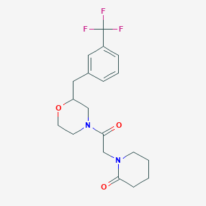 molecular formula C19H23F3N2O3 B6130493 1-(2-oxo-2-{2-[3-(trifluoromethyl)benzyl]-4-morpholinyl}ethyl)-2-piperidinone 