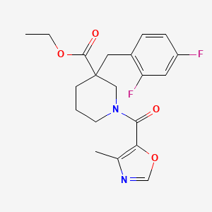 molecular formula C20H22F2N2O4 B6130505 ethyl 3-(2,4-difluorobenzyl)-1-[(4-methyl-1,3-oxazol-5-yl)carbonyl]-3-piperidinecarboxylate 
