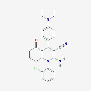 molecular formula C26H27ClN4O B6130529 2-amino-1-(2-chlorophenyl)-4-[4-(diethylamino)phenyl]-5-oxo-1,4,5,6,7,8-hexahydroquinoline-3-carbonitrile 