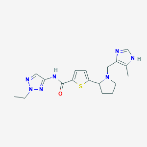 N-(2-ethyl-2H-1,2,3-triazol-4-yl)-5-{1-[(4-methyl-1H-imidazol-5-yl)methyl]-2-pyrrolidinyl}-2-thiophenecarboxamide