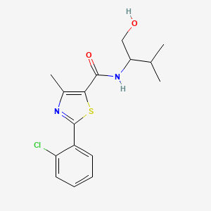 molecular formula C16H19ClN2O2S B6130551 2-(2-chlorophenyl)-N-[1-(hydroxymethyl)-2-methylpropyl]-4-methyl-1,3-thiazole-5-carboxamide 