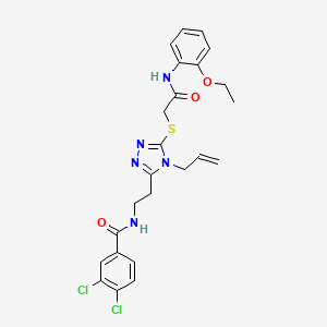 molecular formula C24H25Cl2N5O3S B6130591 N-{2-[4-allyl-5-({2-[(2-ethoxyphenyl)amino]-2-oxoethyl}thio)-4H-1,2,4-triazol-3-yl]ethyl}-3,4-dichlorobenzamide 