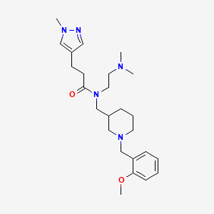N-[2-(dimethylamino)ethyl]-N-{[1-(2-methoxybenzyl)-3-piperidinyl]methyl}-3-(1-methyl-1H-pyrazol-4-yl)propanamide