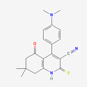 4-[4-(dimethylamino)phenyl]-7,7-dimethyl-5-oxo-2-thioxo-1,2,5,6,7,8-hexahydro-3-quinolinecarbonitrile