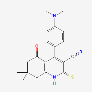 molecular formula C20H21N3OS B6130619 4-[4-(dimethylamino)phenyl]-7,7-dimethyl-5-oxo-2-thioxo-1,2,5,6,7,8-hexahydro-3-quinolinecarbonitrile 