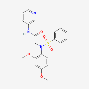 molecular formula C21H21N3O5S B6130650 N~2~-(2,4-dimethoxyphenyl)-N~2~-(phenylsulfonyl)-N~1~-3-pyridinylglycinamide 