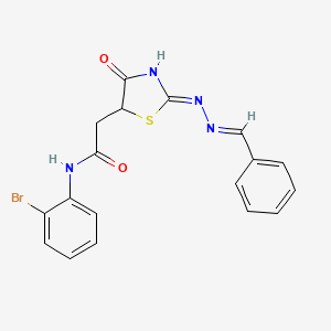 molecular formula C18H15BrN4O2S B6130673 2-[2-(benzylidenehydrazono)-4-hydroxy-2,5-dihydro-1,3-thiazol-5-yl]-N-(2-bromophenyl)acetamide 