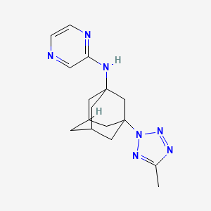 molecular formula C16H21N7 B6130674 N-[3-(5-methyl-2H-tetrazol-2-yl)-1-adamantyl]-2-pyrazinamine 