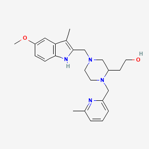 molecular formula C24H32N4O2 B6130677 2-{4-[(5-methoxy-3-methyl-1H-indol-2-yl)methyl]-1-[(6-methyl-2-pyridinyl)methyl]-2-piperazinyl}ethanol 