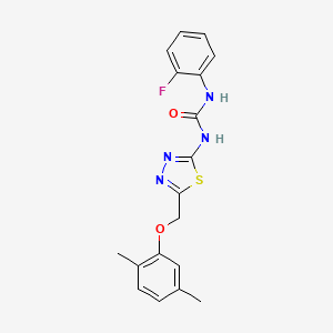 N-{5-[(2,5-dimethylphenoxy)methyl]-1,3,4-thiadiazol-2-yl}-N'-(2-fluorophenyl)urea