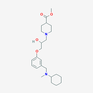 molecular formula C24H38N2O4 B6130687 methyl 1-[3-(3-{[cyclohexyl(methyl)amino]methyl}phenoxy)-2-hydroxypropyl]-4-piperidinecarboxylate 