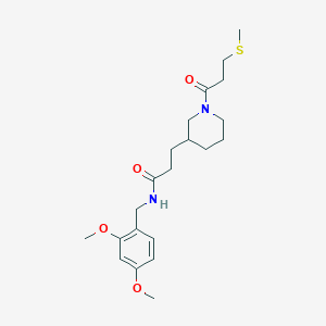 molecular formula C21H32N2O4S B6130703 N-(2,4-dimethoxybenzyl)-3-{1-[3-(methylthio)propanoyl]-3-piperidinyl}propanamide 