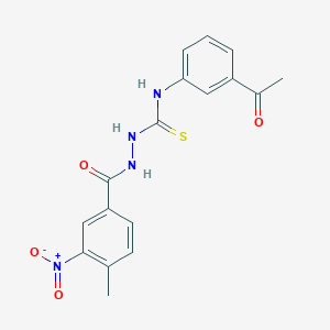 molecular formula C17H16N4O4S B6130721 N-(3-acetylphenyl)-2-(4-methyl-3-nitrobenzoyl)hydrazinecarbothioamide 