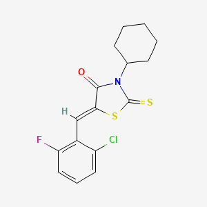 5-(2-chloro-6-fluorobenzylidene)-3-cyclohexyl-2-thioxo-1,3-thiazolidin-4-one