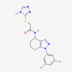 molecular formula C18H18F2N6OS B6130734 N-[1-(3,5-difluorophenyl)-4,5,6,7-tetrahydro-1H-indazol-4-yl]-2-[(4-methyl-4H-1,2,4-triazol-3-yl)thio]acetamide 