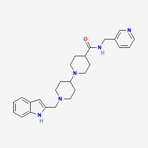 molecular formula C26H33N5O B6130754 1'-(1H-indol-2-ylmethyl)-N-(3-pyridinylmethyl)-1,4'-bipiperidine-4-carboxamide 