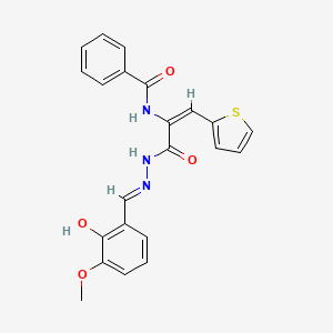 molecular formula C22H19N3O4S B6130756 N-[1-{[2-(2-hydroxy-3-methoxybenzylidene)hydrazino]carbonyl}-2-(2-thienyl)vinyl]benzamide 