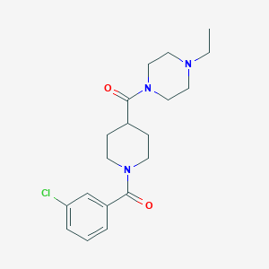 molecular formula C19H26ClN3O2 B6130764 1-{[1-(3-chlorobenzoyl)-4-piperidinyl]carbonyl}-4-ethylpiperazine 