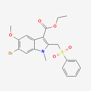 molecular formula C20H20BrNO5S B6130765 ethyl 6-bromo-5-methoxy-1-methyl-2-[(phenylsulfonyl)methyl]-1H-indole-3-carboxylate 