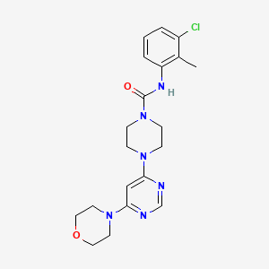 molecular formula C20H25ClN6O2 B6130768 N-(3-chloro-2-methylphenyl)-4-[6-(4-morpholinyl)-4-pyrimidinyl]-1-piperazinecarboxamide 