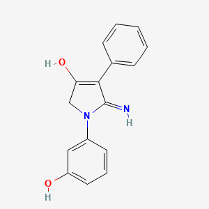 molecular formula C16H14N2O2 B6130793 5-amino-1-(3-hydroxyphenyl)-4-phenyl-1,2-dihydro-3H-pyrrol-3-one 