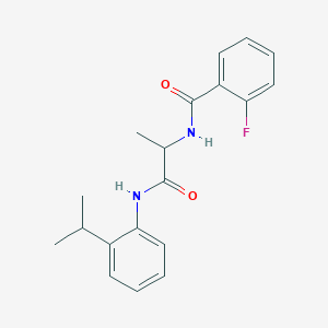 molecular formula C19H21FN2O2 B6130817 2-fluoro-N-{2-[(2-isopropylphenyl)amino]-1-methyl-2-oxoethyl}benzamide 