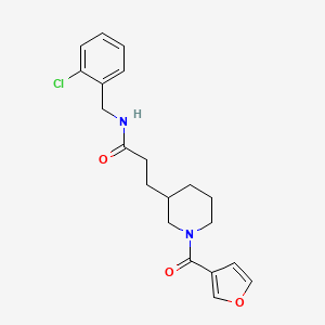 molecular formula C20H23ClN2O3 B6130823 N-(2-chlorobenzyl)-3-[1-(3-furoyl)-3-piperidinyl]propanamide 