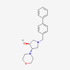 molecular formula C21H26N2O2 B6130825 (3S*,4S*)-1-(4-biphenylylmethyl)-4-(4-morpholinyl)-3-pyrrolidinol 